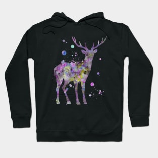 Standing Deer Watercolor Painting Hoodie